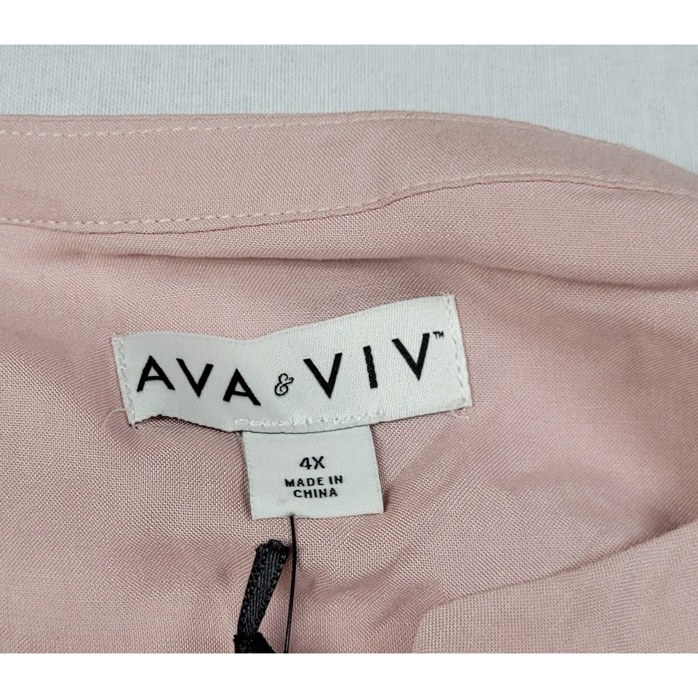 Ava & Viv Smoked Pink Sleeveless Button-down Top Blouse Women's Plus Size 4X NWT - Picture 3 of 8